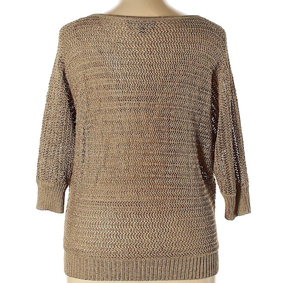 Jones New York Sweater Lightweight Bronze Color Loose Knit Size Large - Picture 2 of 5
